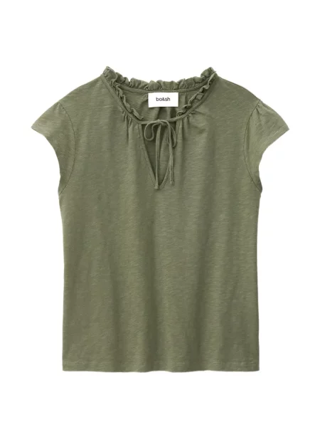 Tricou Ba&sh cu volane verde