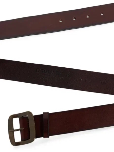 Curea Dsquared2 din piele cu autograf maro