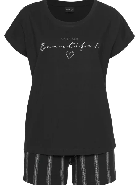 VIVANCE Pijama gri negru