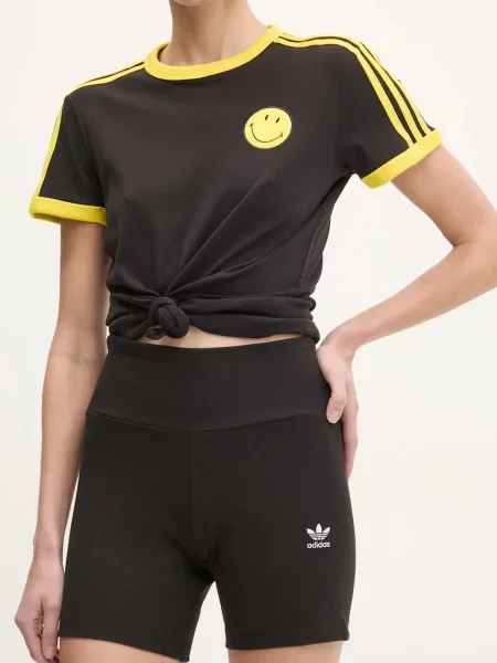 Kraťasy adidas Originals Essential hladké high waist černá