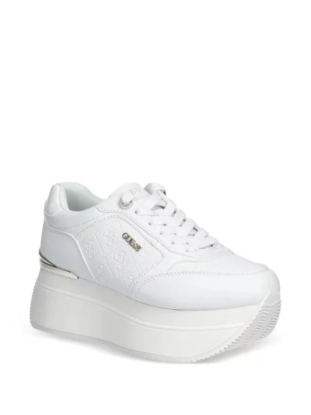 Sneakerși Guess cu platformă cu autograf alb