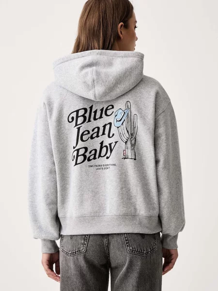 Levi's hanorac cu glugă pentru femei cu GR EVERYDAY HOODIE gri