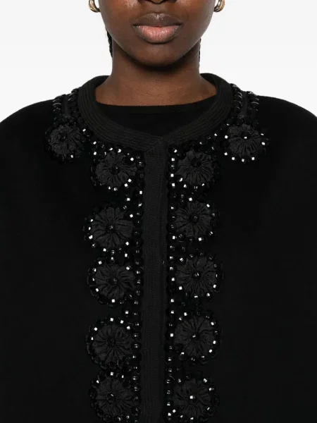 Palton P.a.r.o.s.h. cu model floral negru