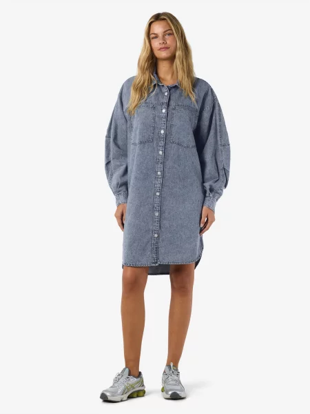 Noisy may Košeľové šaty NMEnza denim modrá