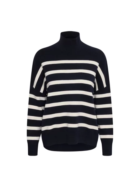 Sweter z golfem Inwear w paski z paskiem biały