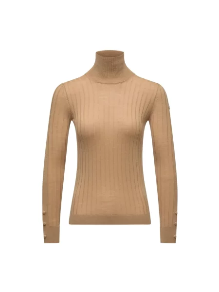 Sweter z golfem Moncler do golfa beżowy