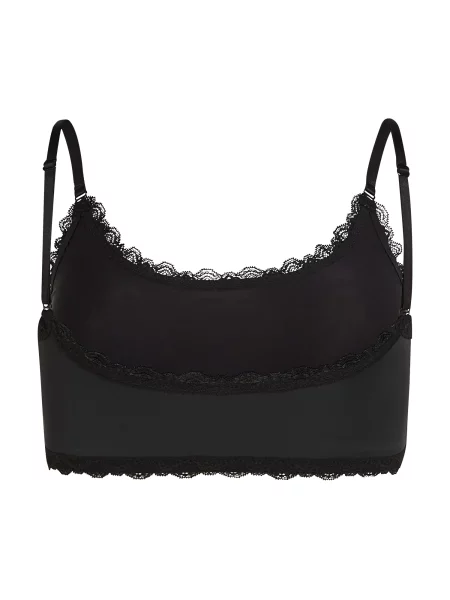 Karl Lagerfeld Spodnja majica Bralette mit Signature-Spitzenbesatz črna