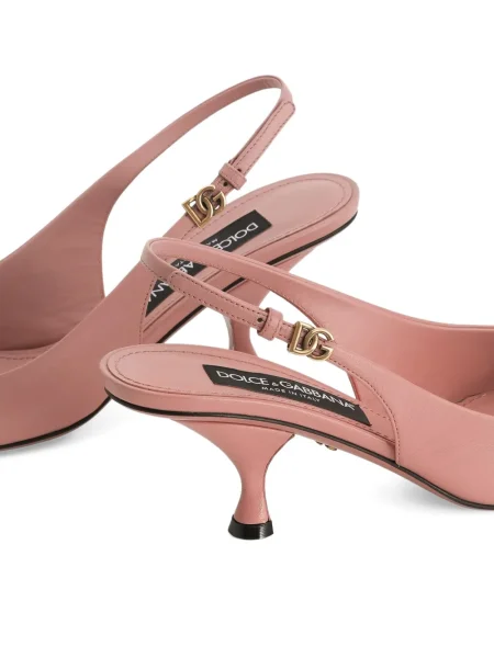 Pantofi cu toc Dolce & Gabbana slingback roz