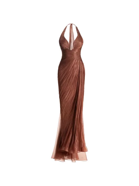 Rochie maxi Maria Lucia Hohan fără mâneci maro