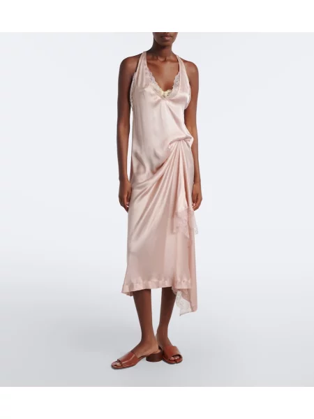 Rochie Maison Margiela din satin roz