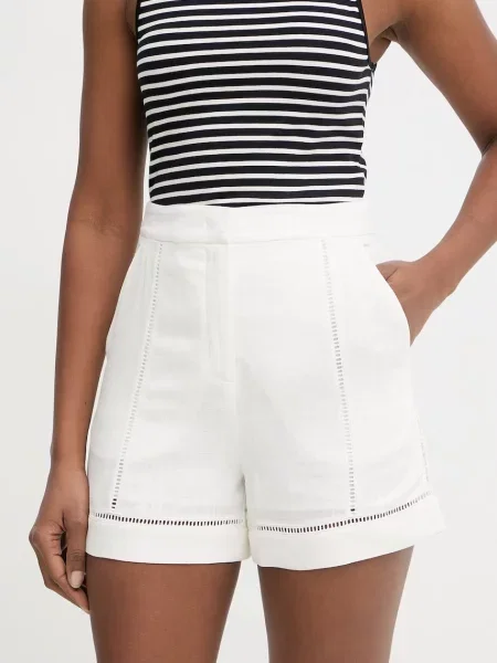 Karl Lagerfeld szorty z dodatkiem lnu beżowe