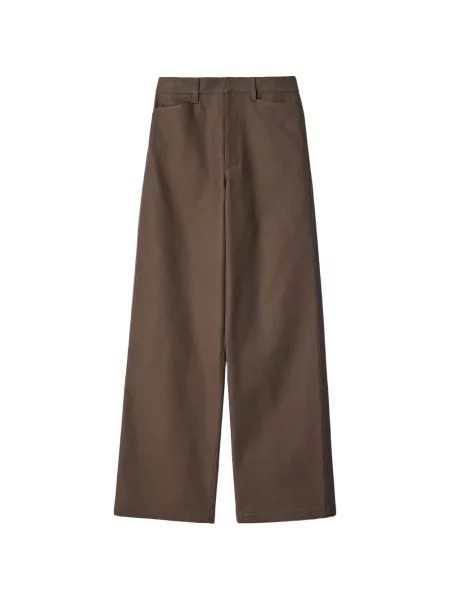 Pantaloni Lemaire din țesătură twill maro