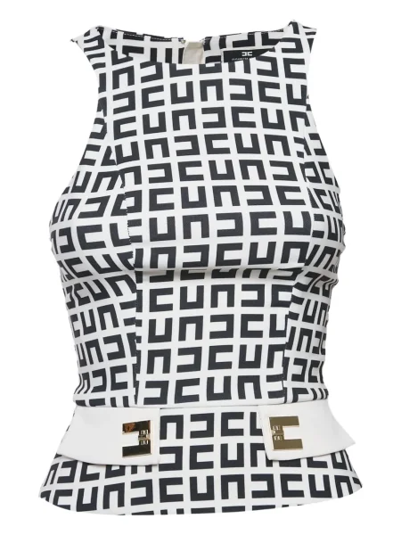 Top Elisabetta Franchi cu imagine cu imprimeu geometric