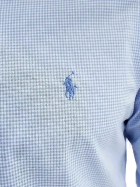Samt prugasta košulja Polo Ralph Lauren s vezom plava