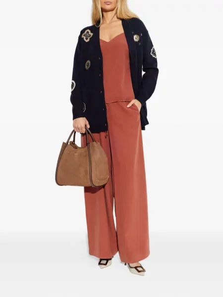 Top Max Mara cu decolteu în V maro