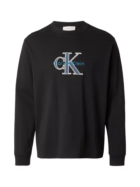 Calvin Klein Jeans Tricou albastru deschis / gri alb negru