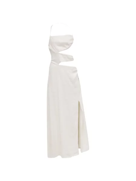 Rochie Cult Gaia cu crăpătură cu gât halter de costum alb