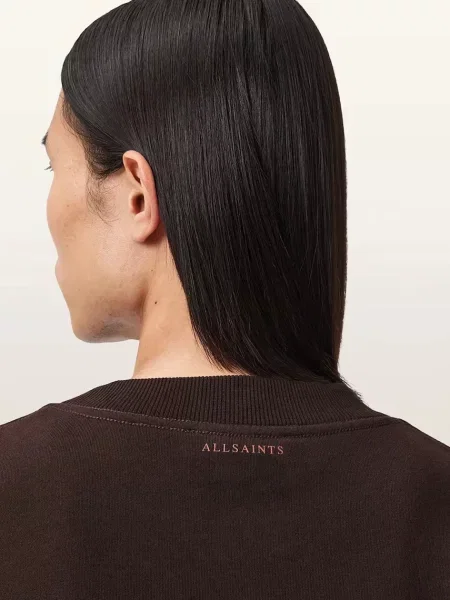 Кофта AllSaints з принтом коричневий