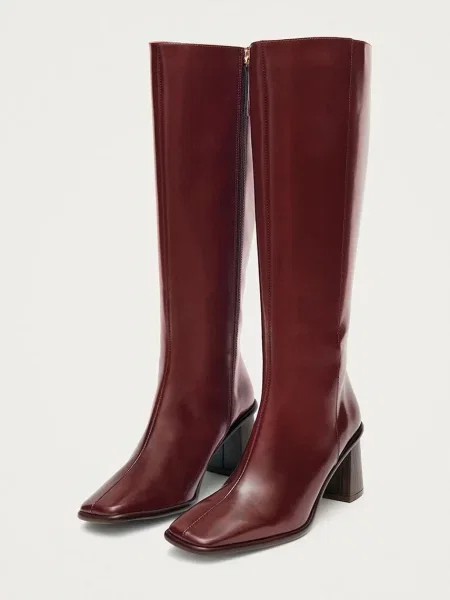 Кожаные сапоги Alohas бордовые