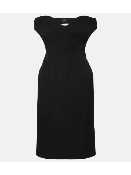 Sukienka koktajlowa Mugler wełniana z odkrytymi plecami garniturowa czarna