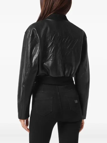 Geanta de piele Philipp Plein negru