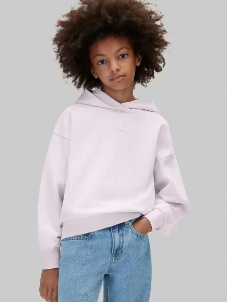 Calvin Klein Jeans mikina s kapucňou detská fialová