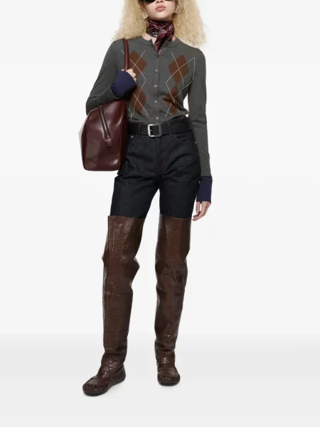 Cardigan Acne Studios cu model argyle gri