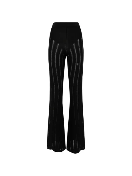 Pantaloni Laneus tricotate evazate negru