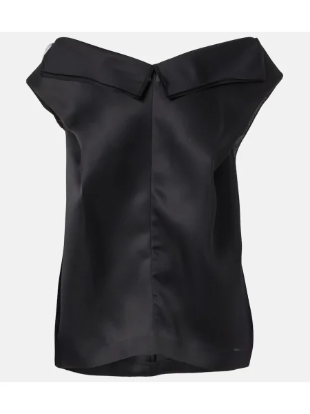 Top Khaite de mătase negru
