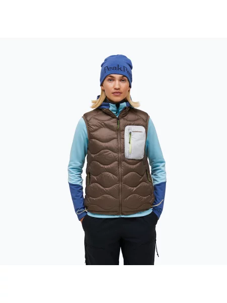 Vestă pentru femei Peak Performance Helium Utility Down terrain tan/antarctica maro