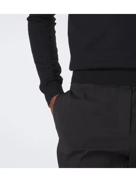 Tricou polo Prada de mătase negru