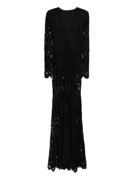 Rochie Miau By Clara Rotescu cu model floral din dantelă negru
