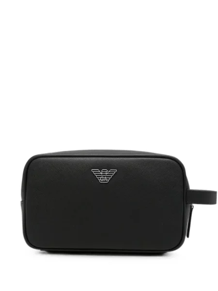 Geantă Emporio Armani cu autograf negru