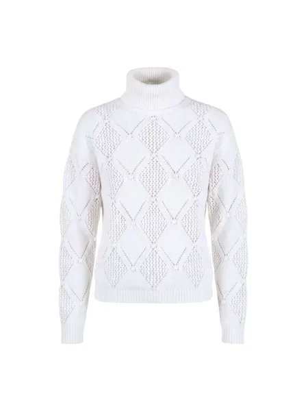 Sweter z golfem Semicouture wełniany do golfa biały