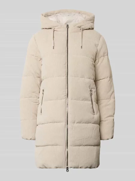 Płaszcz pikowany o kroju regular fit z kapturem model DOLLY' Only biały