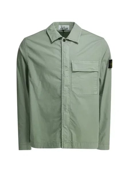 Cămașă Stone Island cu strasuri cu buzunare aplicate verde