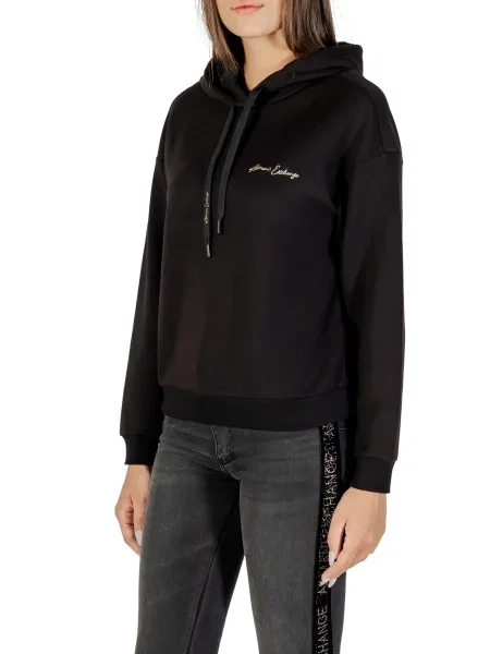 Bluza z kapturem Armani Exchange z kapturem czarna