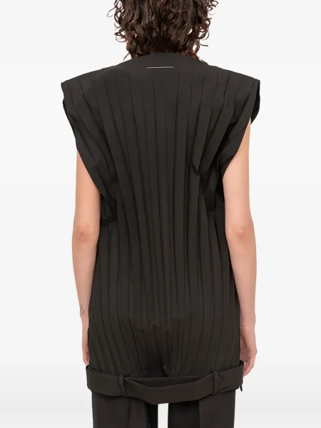 Rochie mini Mm6 Maison Margiela plisată de costum negru
