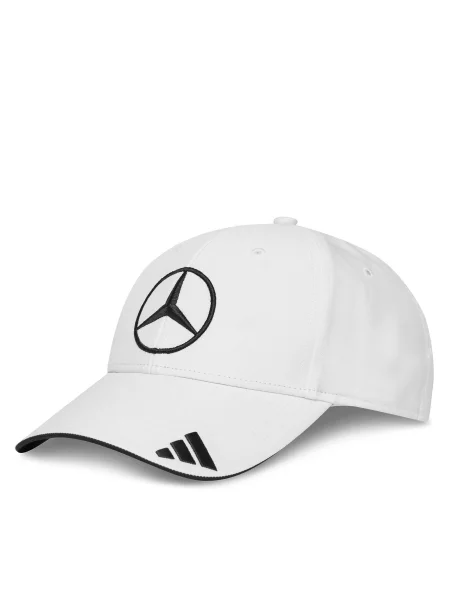 Шапка с козирка adidas x Mercedes с апликация бяло