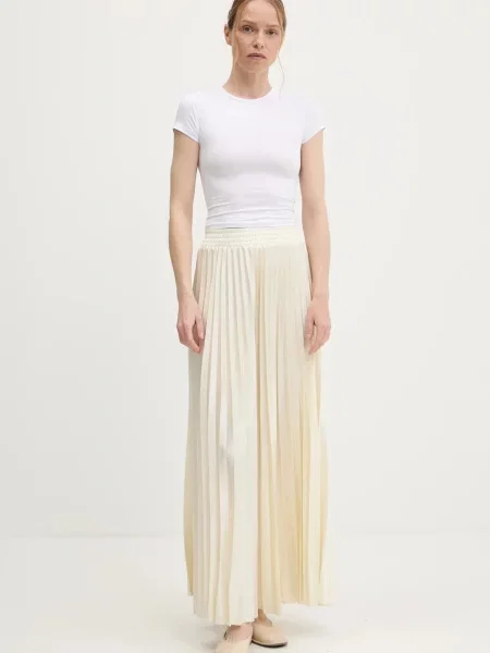 Answear Lab spódnica maxi rozkloszowana beżowy
