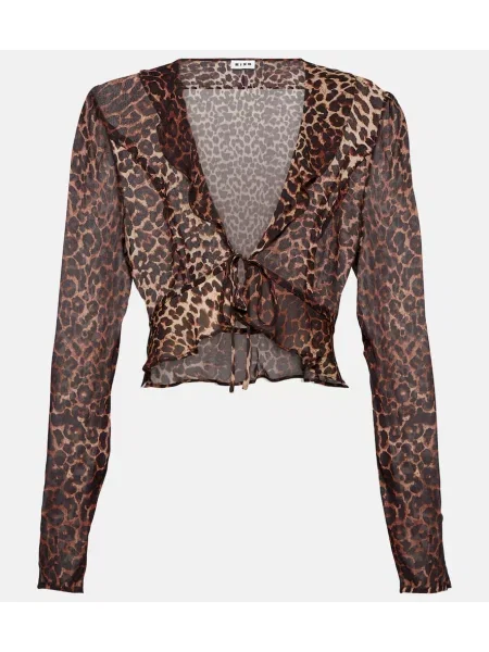 Bluză Rixo cu imagine cu model leopard maro