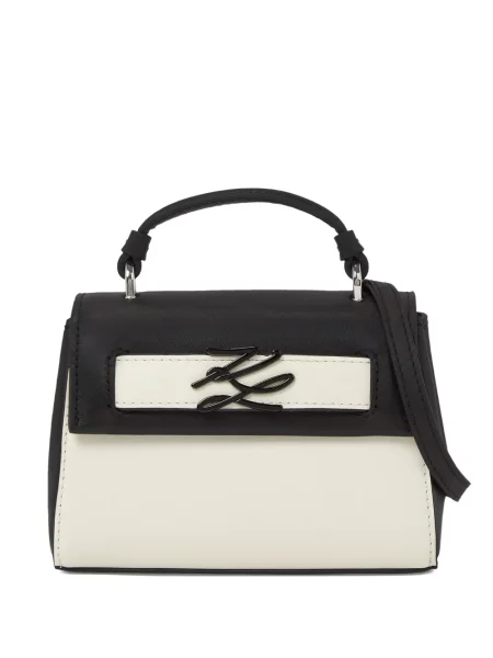 Geanta de piele Karl Lagerfeld K/Autograph din piele cu autograf alb