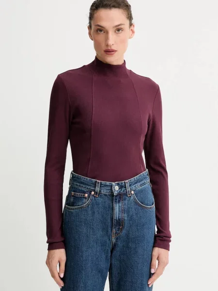 Bluzka G-star Raw ze stójką bordowa