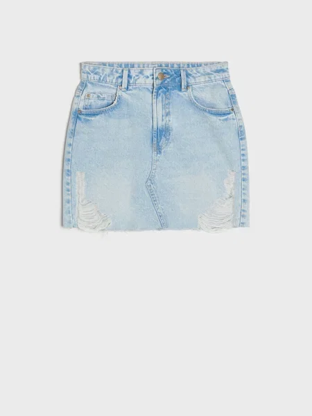 Ажурна спідниця синій