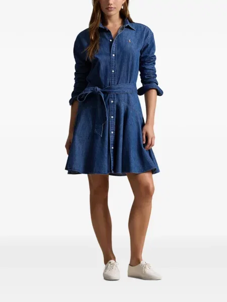 Fleece polo Polo Ralph Lauren με κέντημα με λαιμόκοψη v κόκκινο