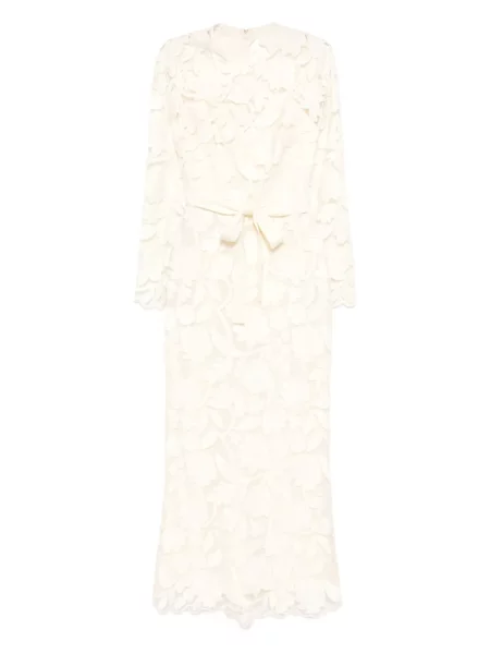 Haftowana sukienka midi Elie Saab do kolan garniturowa