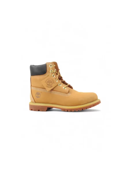 Botki Timberland skórzane na płaskim obcasie beżowe