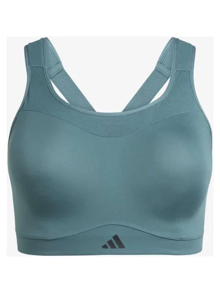 Biustonosz Adidas TLRD Impact Training High Support Turkusowy Czarny XS niebieski