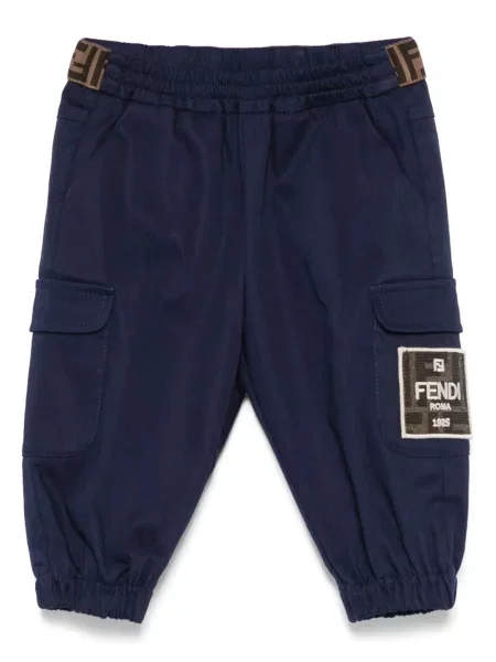 Spodnie cargo dziecięce Fendi niebieskie