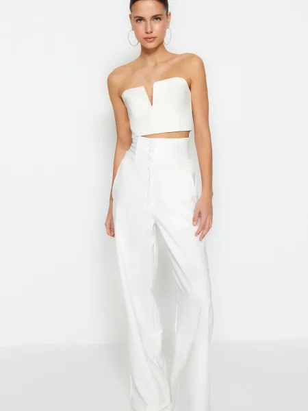 Pantaloni Trendyol alb